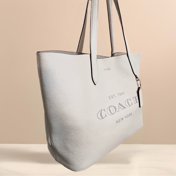 Coach Cameron Pebbled Leather Large Tote Chalk - Picture 3 of 9